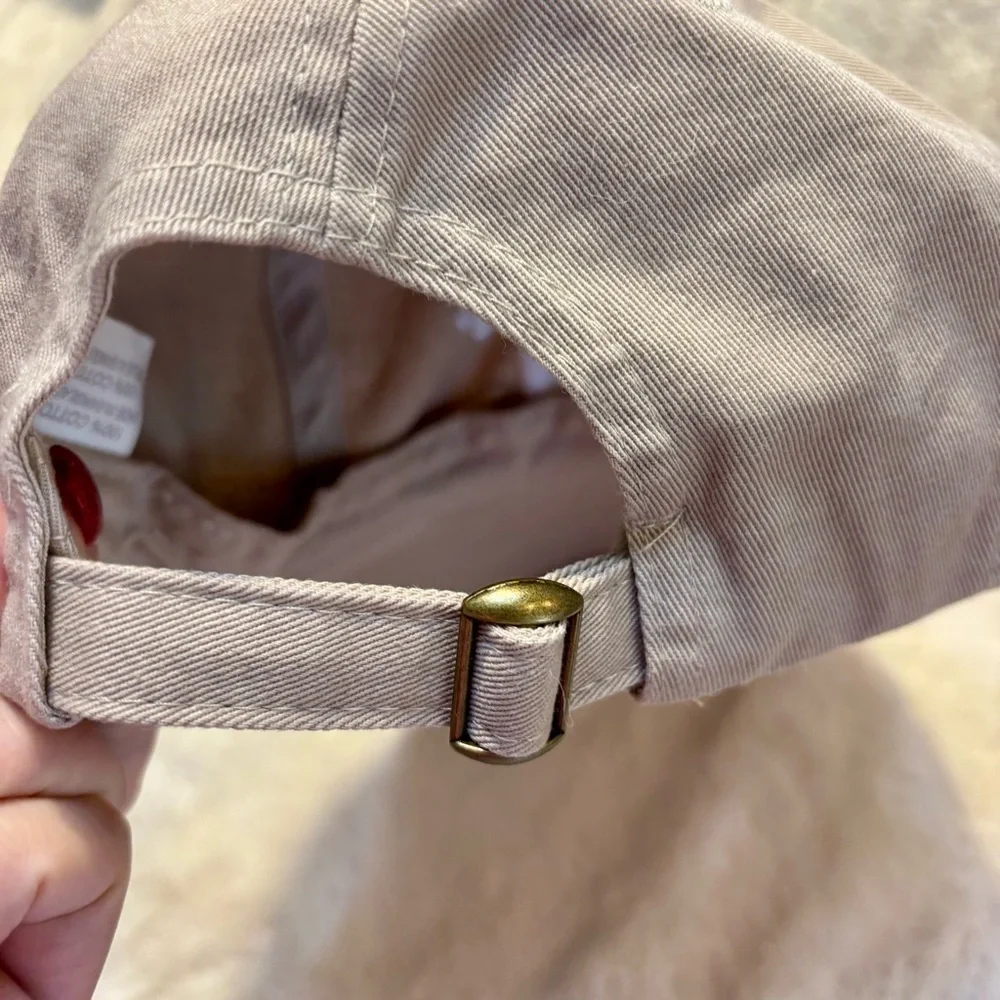 NEW Hat Beige/Tan Vintage 59 Text Baseball Cap 100% Cotton